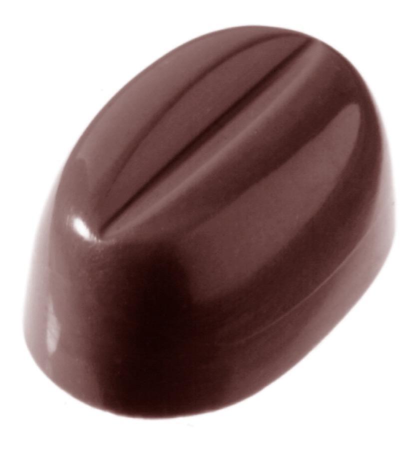 Polykarbonátová forma na pralinky v tvare kávového zrnka, 275x175 mm – CHOCOLATE WORLD