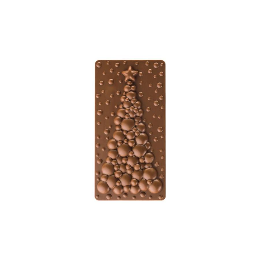 Polykarbonátová forma na tabuľkovú čokoládu 275x175 mm, BUBBLE TREE - PAVONI