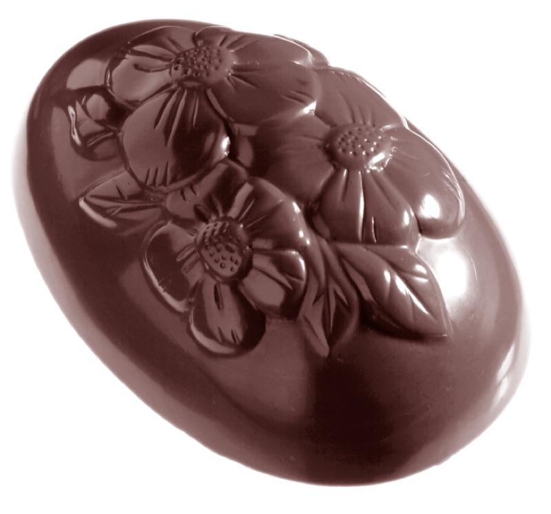 Polykarbonátová forma na čokoládové vajíčko s kvetmi - CHOCOLATE WORLD