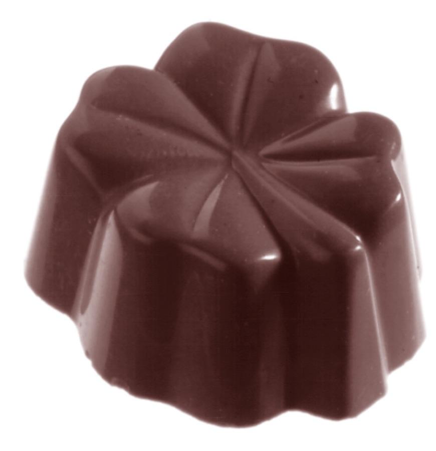 Polykarbonátová forma na pralinky v tvare štvorlístka, 275x135 mm – CHOCOLATE WORLD