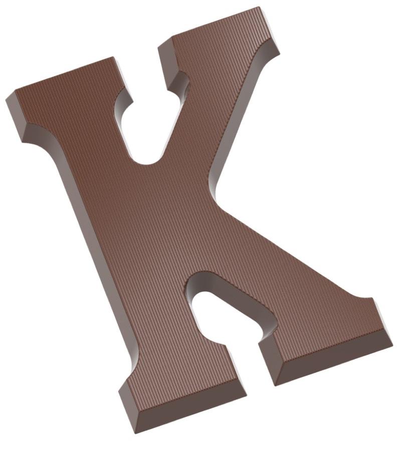 Polykarbonátová forma na písmená od K po O, 275x175 mm - CHOCOLATE WORLD