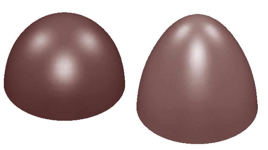 Polykarbonátová forma na čokoládové vajíčko, rôzne polovice - CHOCOLATE WORLD