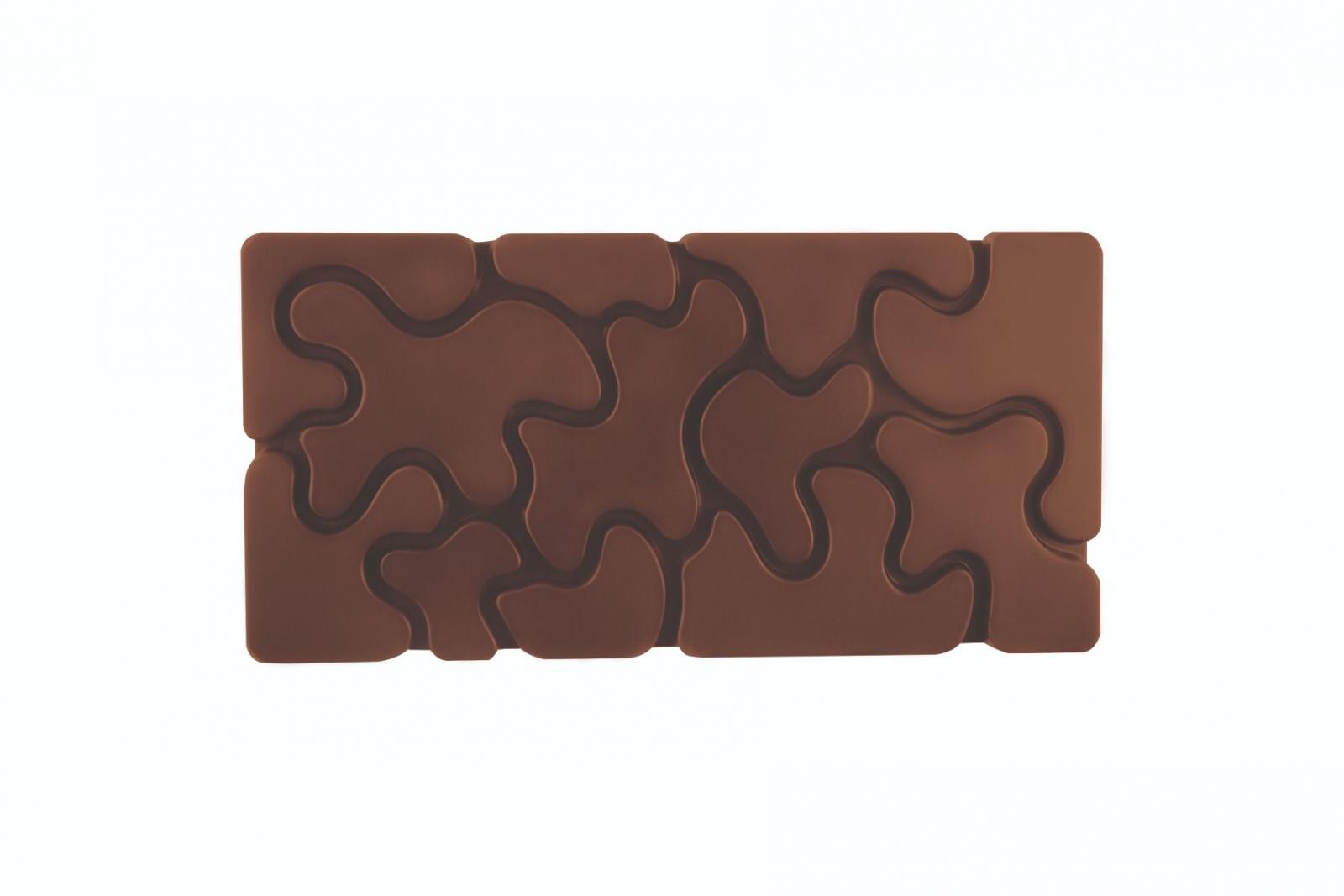 Polykarbonátová forma na tabuľkovú čokoládu Camouflage od F. Fiorani, 275x175 mm -  PAVONI
