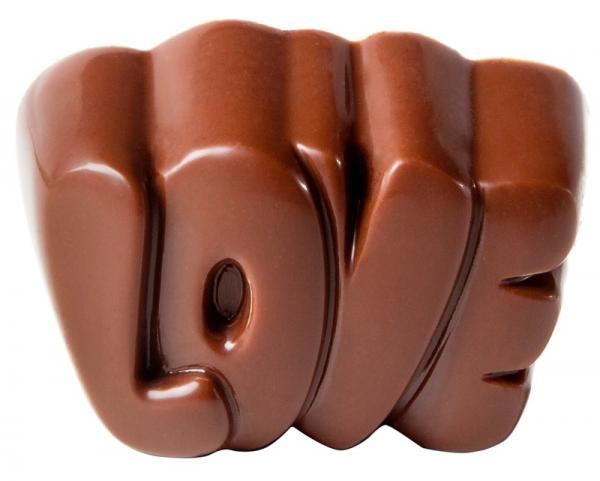 Polykarbonátová forma na pralinky, LOVE, 275x135 mm - CHOCOLATE WORLD