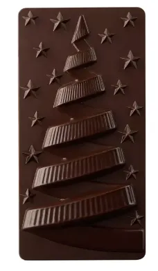 Polykarbonátová forma na tabuľkovú čokoládu 275x175 mm, XMAS NIGHT  - PAVONI