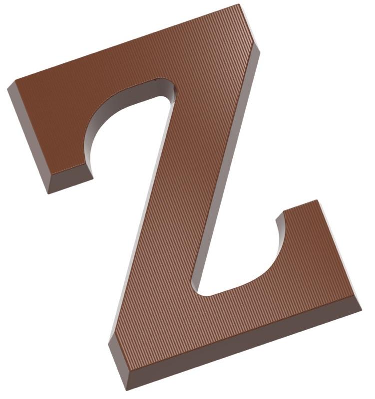 Polykarbonátová forma na písmená od U po Z, 275x135 mm - CHOCOLATE WORLD
