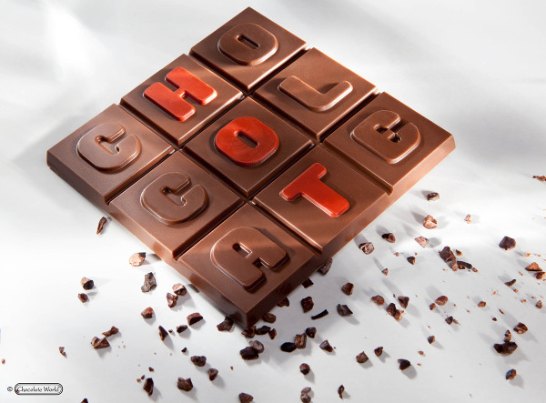 Polykarbonátová forma na štvorcovú čokoládu CHOCOLATE, 275x135 mm – CHOCOLATE WORLD