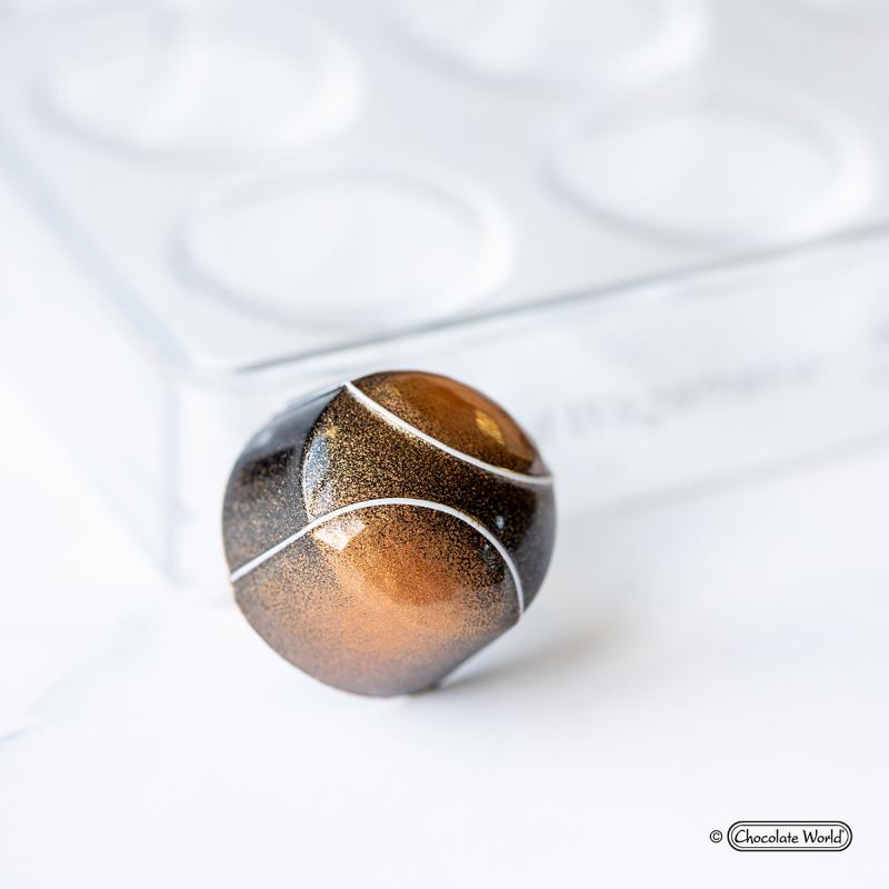 Polykarbonátová forma na okrúhle pralinky od Paul Wagemaker 275x135 mm - CHOCOLATE WORLD