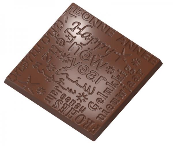 Polykarbonátová forma štvorcové čokoládky, línia CARAQUES, 275x135 mm - CHOCOLATE WORLD