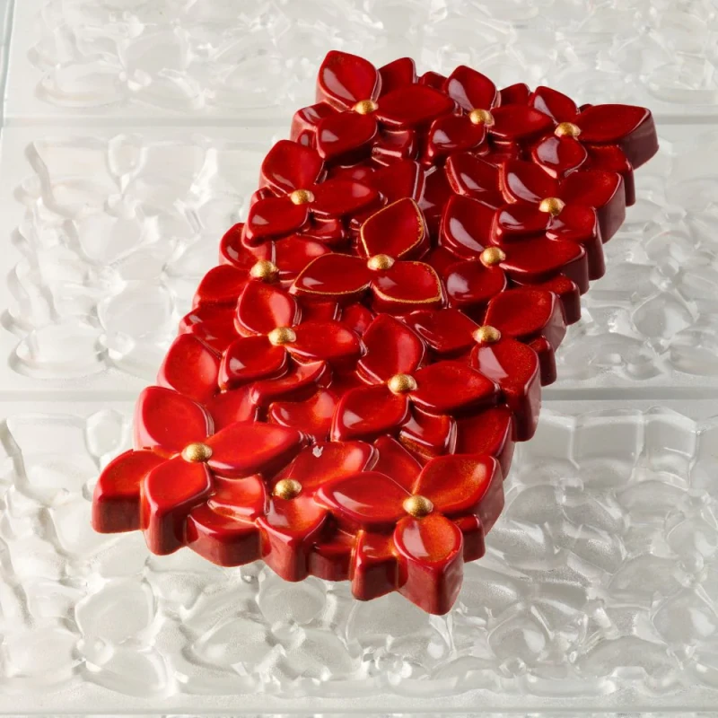 Polykarbonátová forma na tabuľkovú čokoládu 275x175 mm, Bouquet – PAVONI