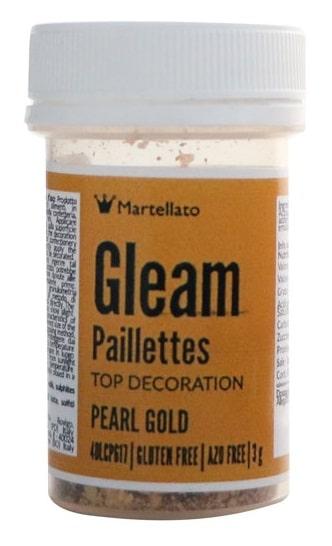 Jedlé zlaté trblietky GLEAM, 3 g – MARTELLATO
