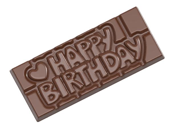 Polykarbonátová forma na tabuľkovú čokoládu s venovaním, 275x135 mm – CHOCOLATE WORLD