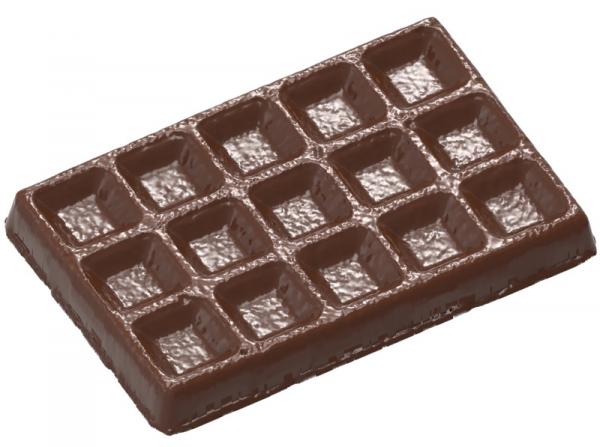 Polykarbonátová forma na tabuľkovú čokoládu v tvare wafle, 275x135 mm - CHOCOLATE WORLD