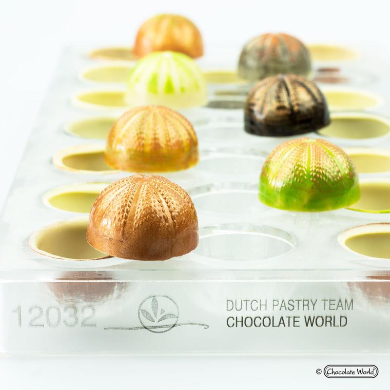 Polykarbonátová forma na okrúhle pralinky, 275x135 mm - CHOCOLATE WORLD