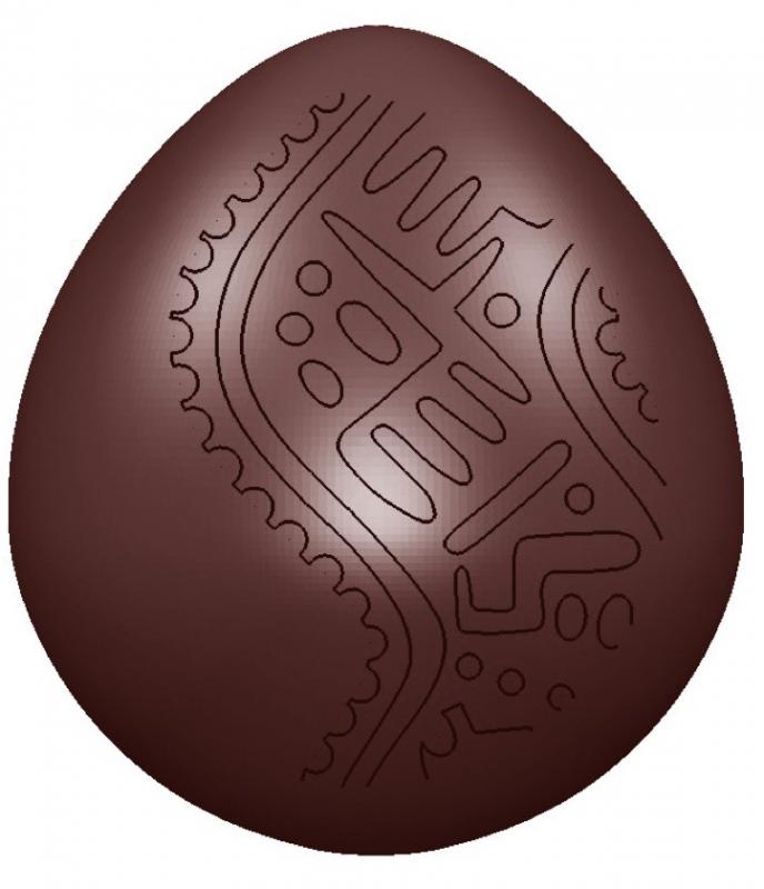 Polykarbonátová forma na čoko. vajíčko s mayskymi znakmi, 275x135 mm - CHOCOLATE WORLD