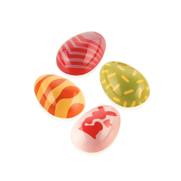 Sada Uovo 01, tritánová forma so 4 pečiatkami na čokoládové vajíčka – SILIKOMART