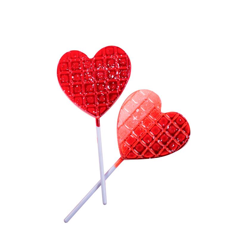 Plastová forma na čokoládové lízanky, tvar srdca - MARTELLATO