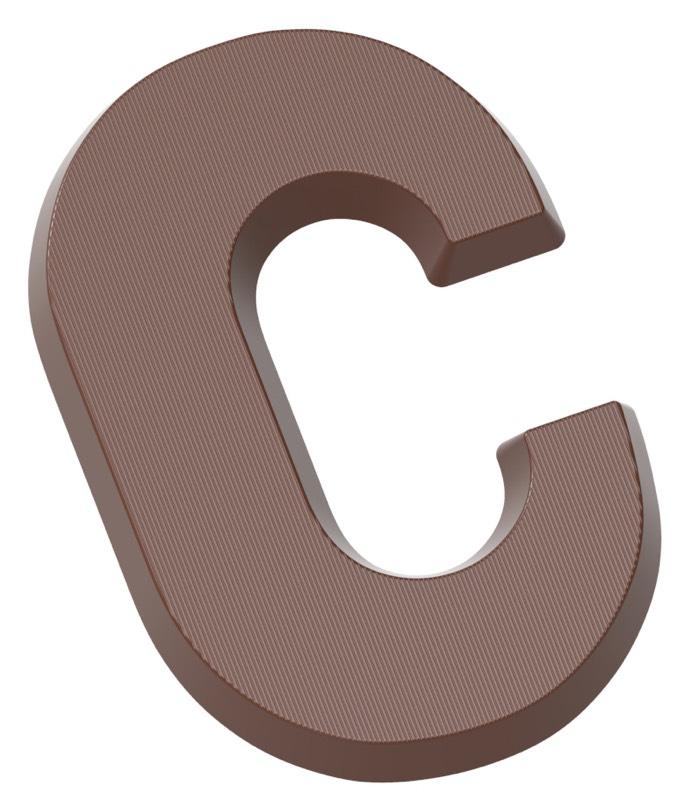 Polykarbonátová forma na písmená od A po E, 275x175 mm - CHOCOLATE WORLD