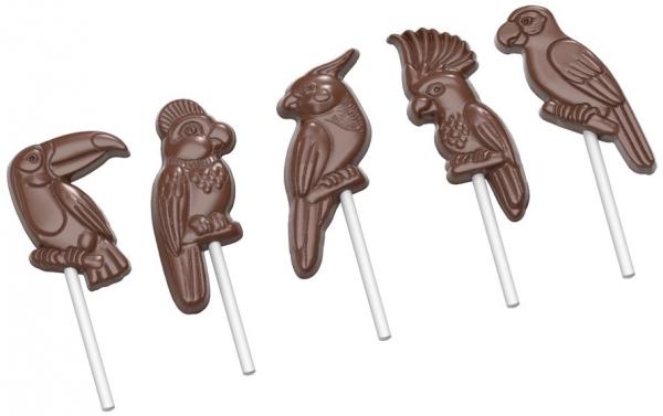 Polykarbonátová forma na lízanky zvieracích tvarov, 275x135 mm - CHOCOLATE WORLD