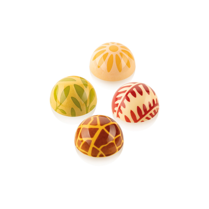 Sada 4 silikónových pečiatok na pralinky CHOCO STAMP D, ø 31 mm – SILIKOMART