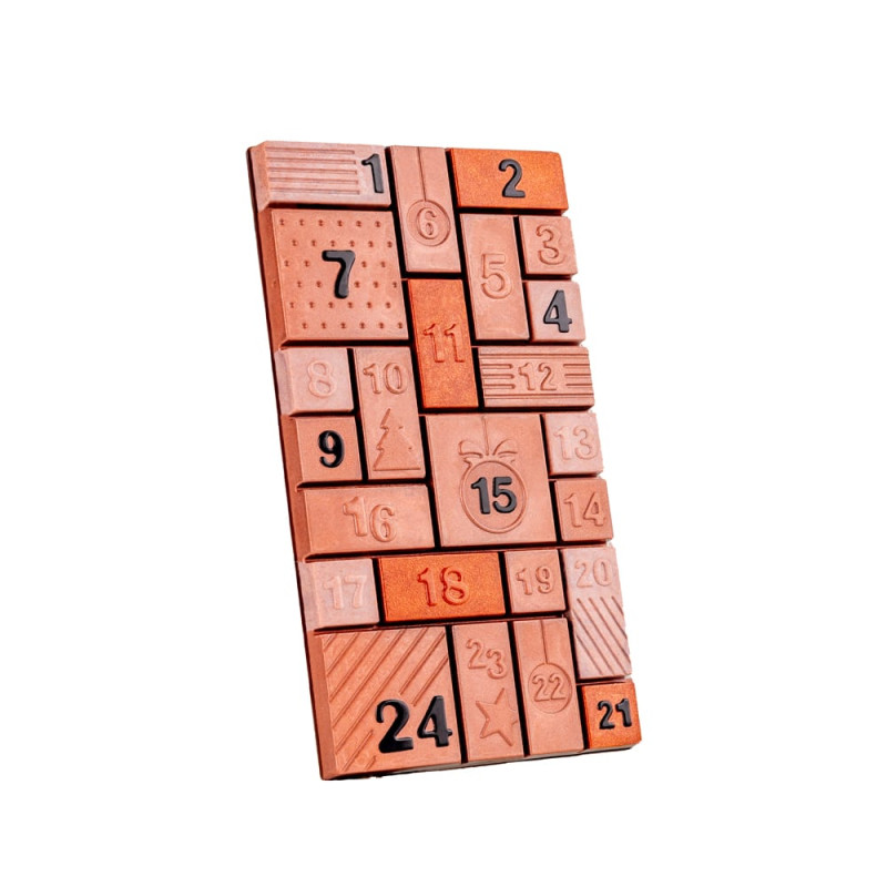 Polykarbonátová forma na tabuľkovú čokoládu Countdown, 275x175 mm – MARTELLATO
