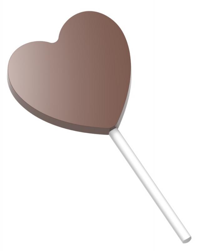 Polykarbonátová magnetická forma 275x175 mm na čokoládové lízanky srdce, CHOCOLATE WORLD