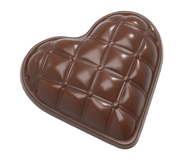Polykarbonátová forma na čokoládovú krabičku s motívom srdca, 275x135 mm – CHOCOLATE WORLD
