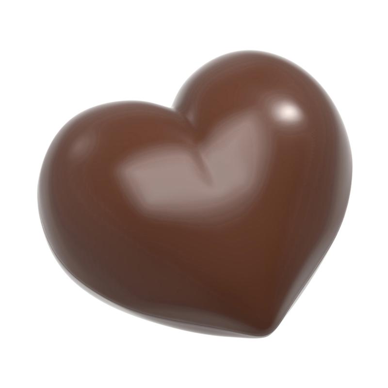 Polykarbonátová forma na Srdce vypuklé od NORA CHOKLADSKOLA, 275x135 mm - CHOCOLATE WORLD