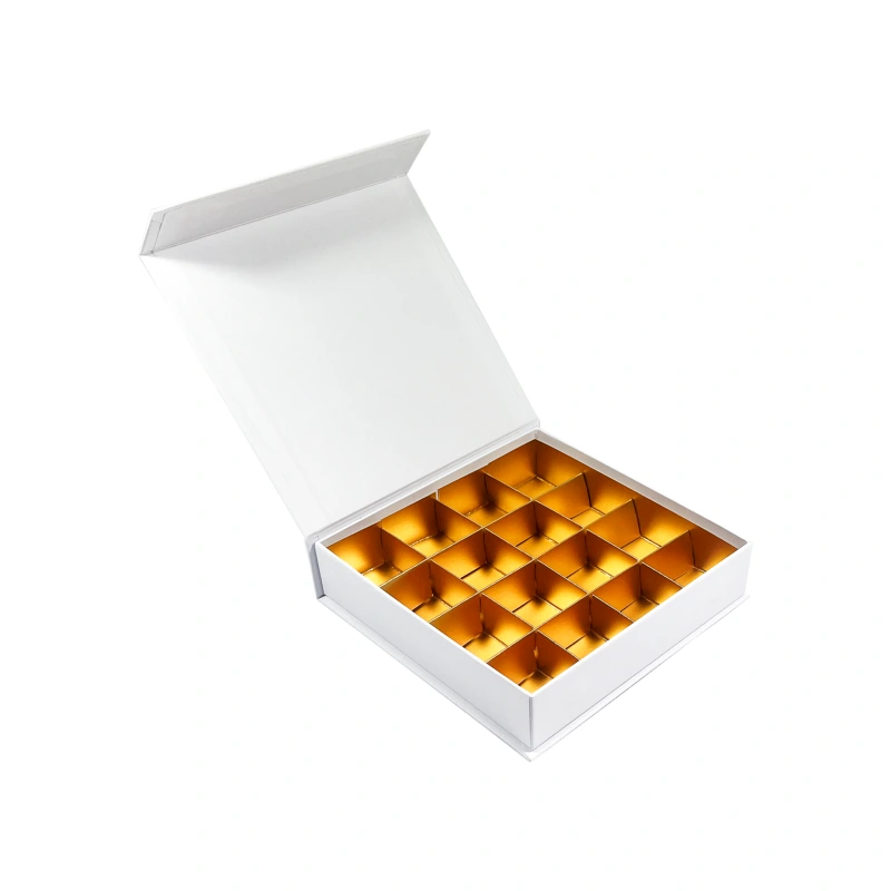 Magnetická krabička na 16 ks praliniek, biela – PASTRYMARKET