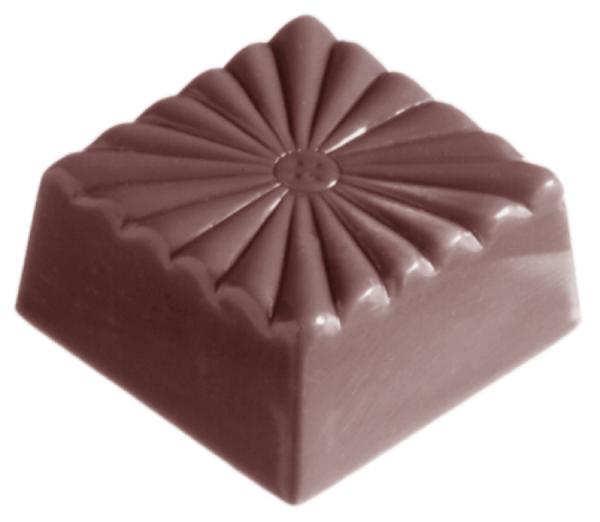 Polykarbonátová forma na štvorcové pralinky, línia FANTASY, 275x135 mm - CHOCOLATE WORLD