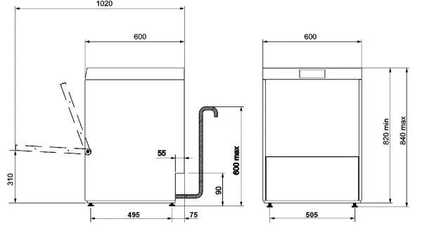 Umývačka riadu s dvoma košmi UD512D-1, línia EASYLINE – SMEG 5