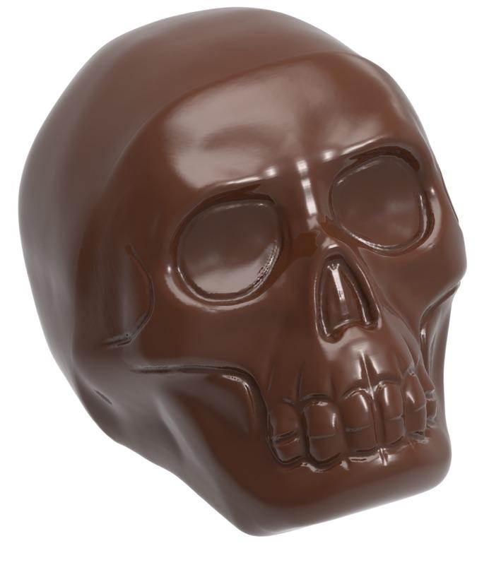 Polykarbonátová forma na pralinky v tvare lebky, 275x135 mm - CHOCOLATE WORLD