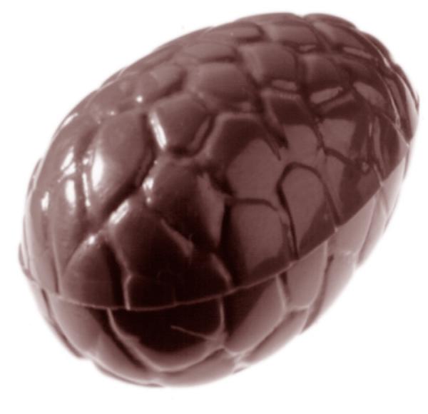 Polykarbonátová forma na čokoládové vajíčko s textúrou, 275x175 mm - CHOCOLATE WORLD