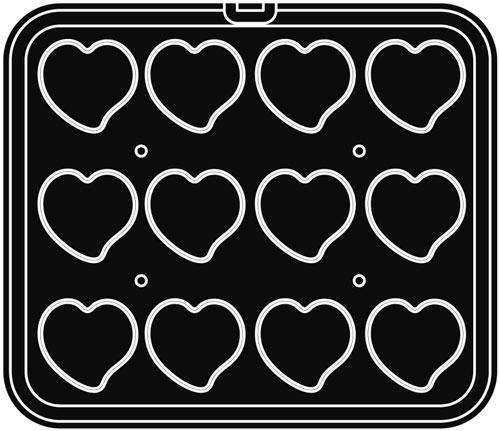 Forma pre stroj CookMatic, 3 typy, srdce - PAVONI