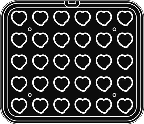 Forma pre stroj CookMatic, 3 typy, srdce - PAVONI