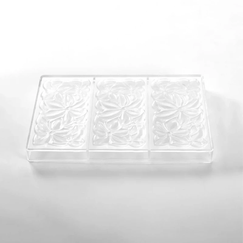 Polykarbonátová forma na tabuľkovú čokoládu 275x175 mm, Flora – PAVONI 1