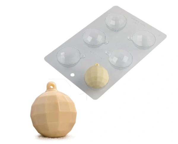 Sada 2 ks plastových foriem na čokoládové vianočné ozdoby, XMAS BAUBLES – MARTELLATO