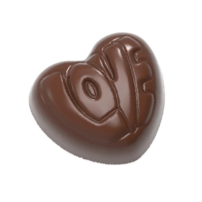 Polykarbonátová forma na pralinky HEART LOVE, 275x135 mm – CHOCOLATE WORLD
