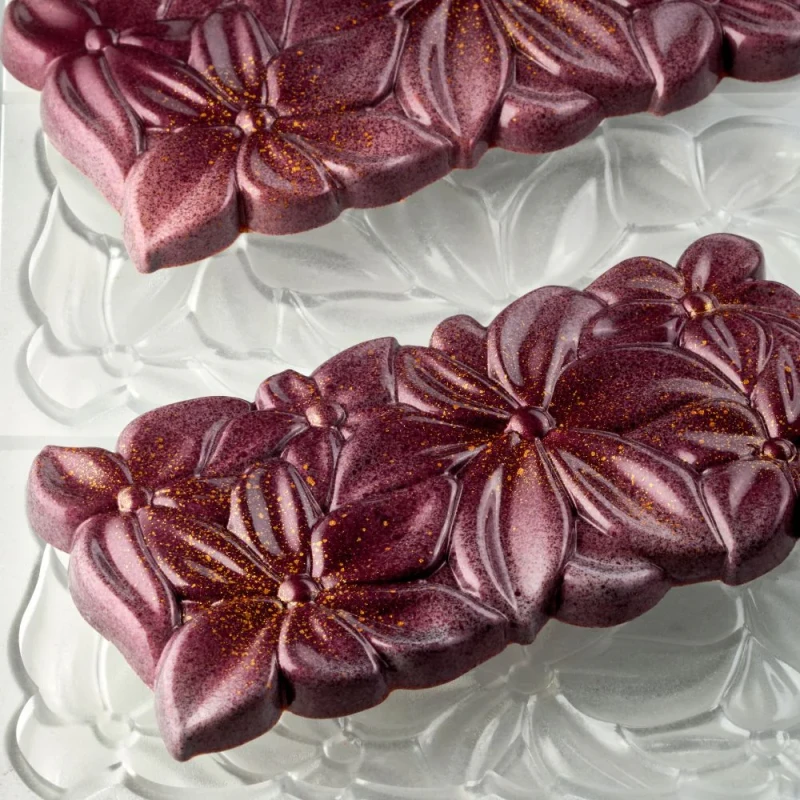 Polykarbonátová forma na tabuľkovú čokoládu 275x175 mm, Flora – PAVONI