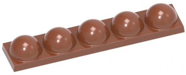 Polykarbonátová forma na čokoládu v tvare polgule, 275x135 mm - CHOCOLATE WORLD