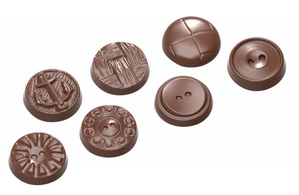 Polykarbonátová forma na okrúhle čokoládky, línia CARAQUES, 275x135 mm - CHOCOLATE WORLD
