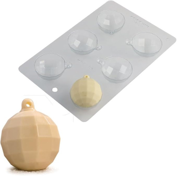 Sada 2 ks plastových foriem na čokoládové vianočné ozdoby, XMAS BAUBLES – MARTELLATO