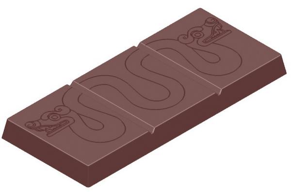 Polykarbonátová forma na tabuľkovú čokoládu, línia TABLETS, 275x135 mm - CHOCOLATE WORLD