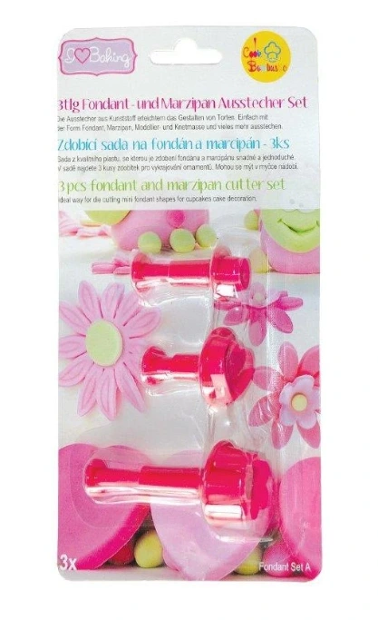 Sada vykrajovacích foriem na fondán srdce, kruh, kvet 2