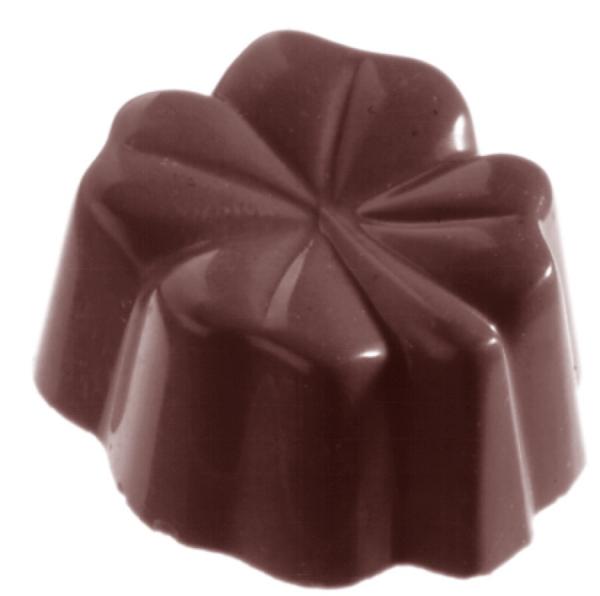 Polykarbonátová forma na pralinky v tvare štvorlístka, 275x135 mm – CHOCOLATE WORLD
