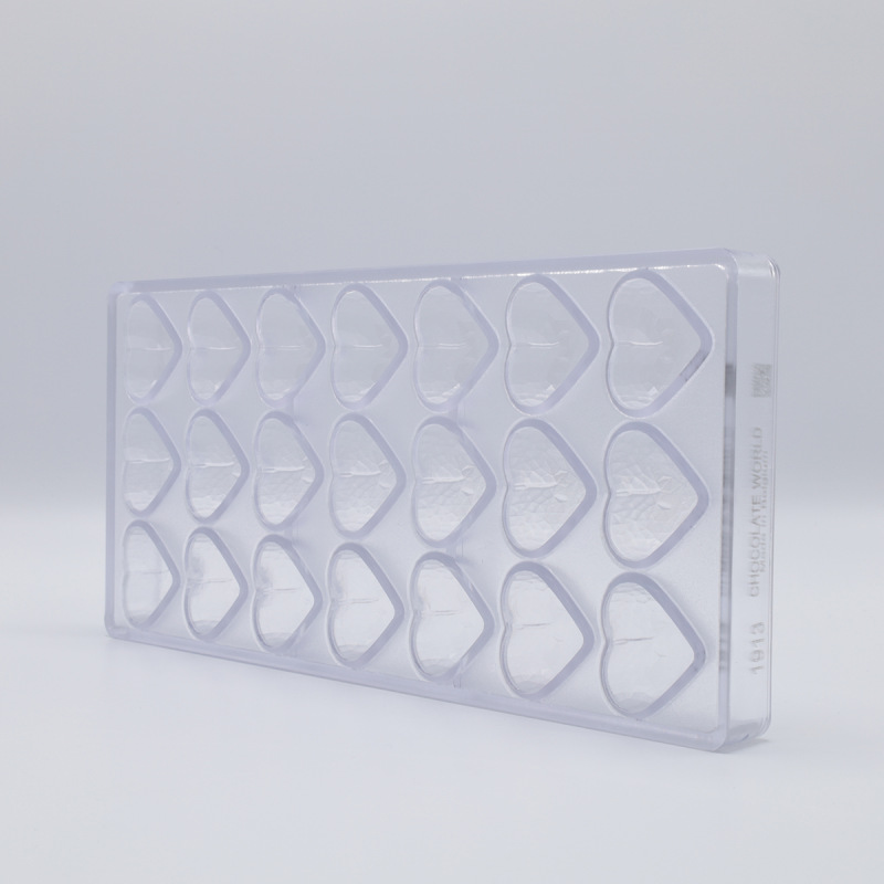 Polykarbonátová forma na pralinky krištáľové Srdce 275x135 mm – CHOCOLATE WORLD 5