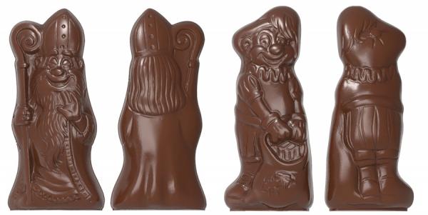 Polykarbonátová forma na figúrky, sv.Mikuláš + čierny Peter, 275x135 mm - CHOCOLATE WORLD