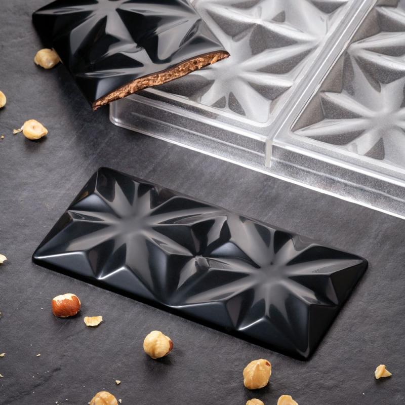 Polykarbonátová forma na tabuľkovú čokoládu 275x175 mm, Edelweiss - PAVONI