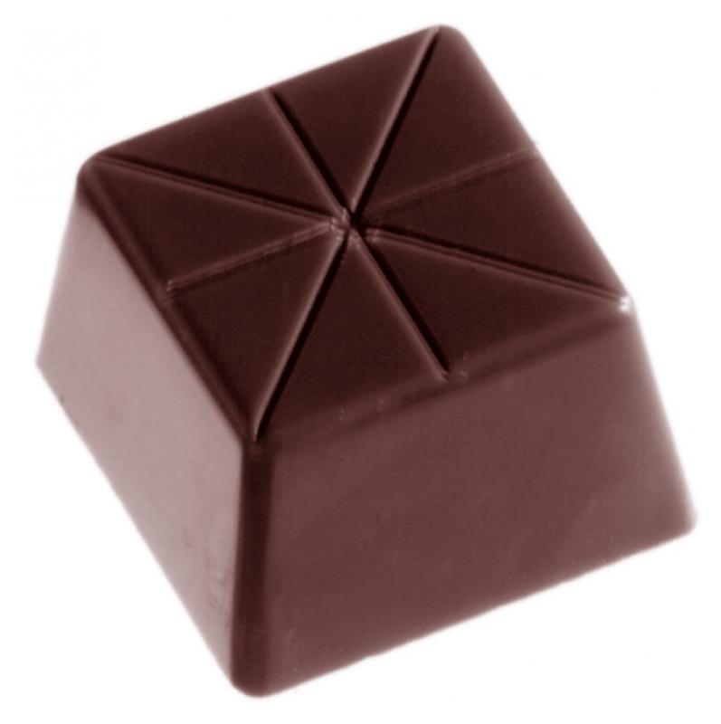 Polykarbonátová forma na štvorcové pralinky, 275x175 mm - CHOCOLATE WORLD