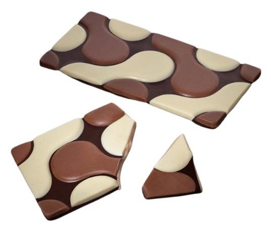 Polykarbonátová forma na tabuľkovú čokoládu Flow od Vincent Vallée, 275x175 mm -  PAVONI